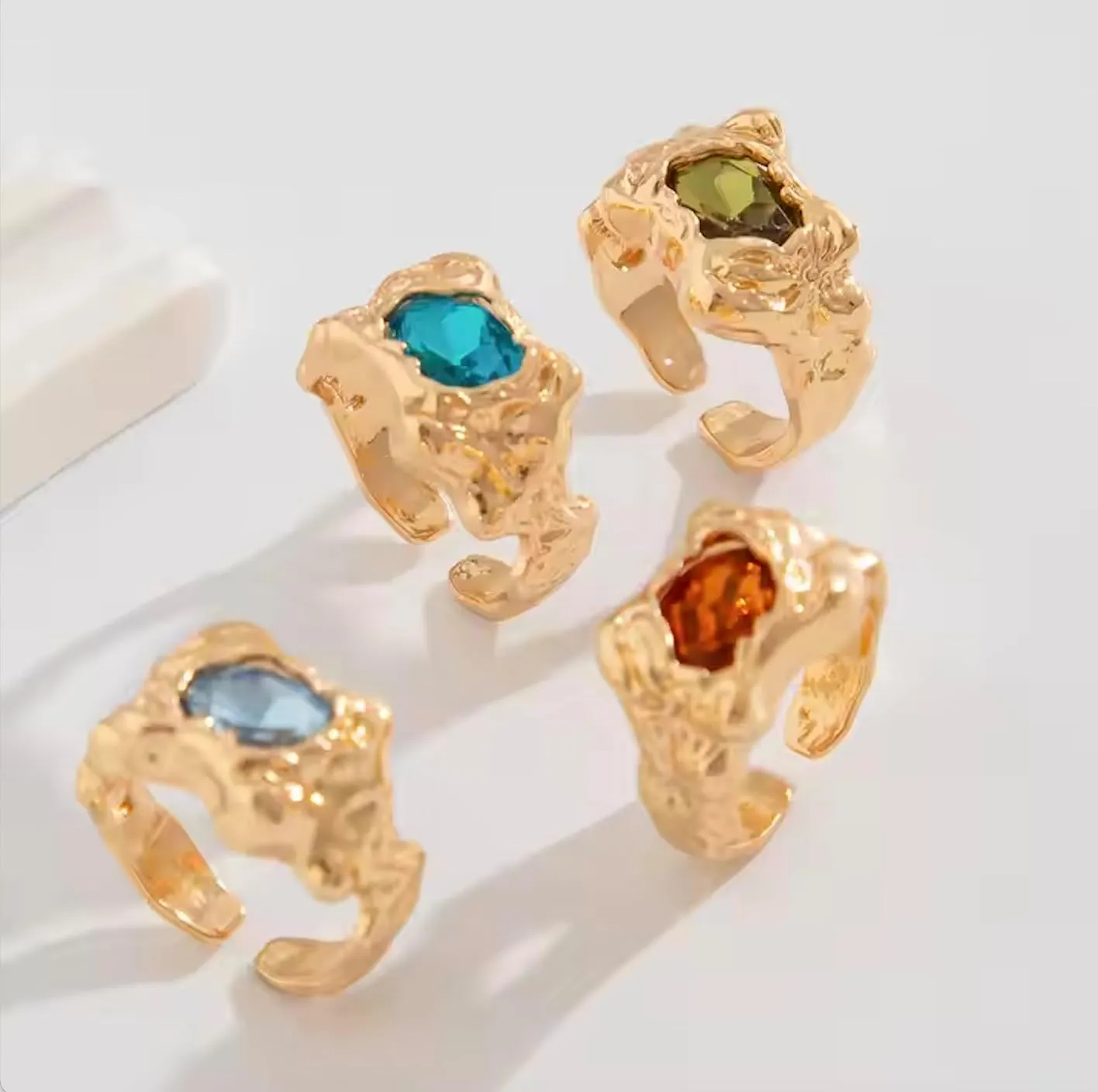 Golden Stacks Ring Set  Multi-Pack Gold Rings for Women, Dainty & Statement Styles for Layering, Stacking & Everyday Glam
