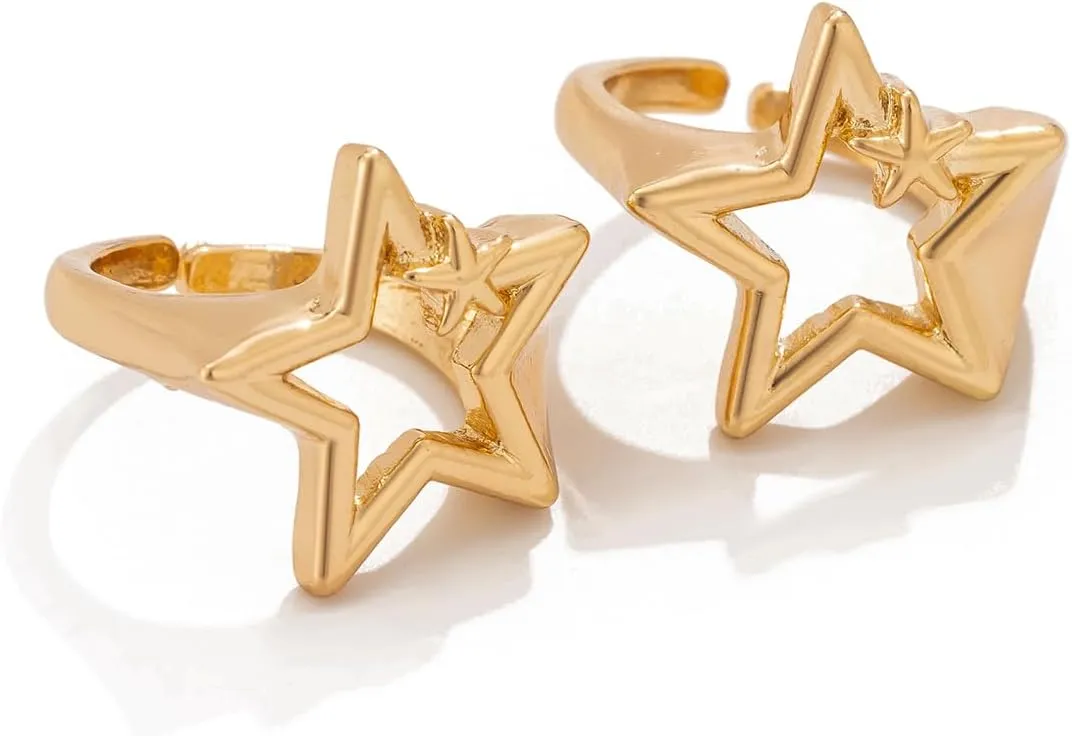 Golden Stacks Ring Set  Multi-Pack Gold Rings for Women, Dainty & Statement Styles for Layering, Stacking & Everyday Glam