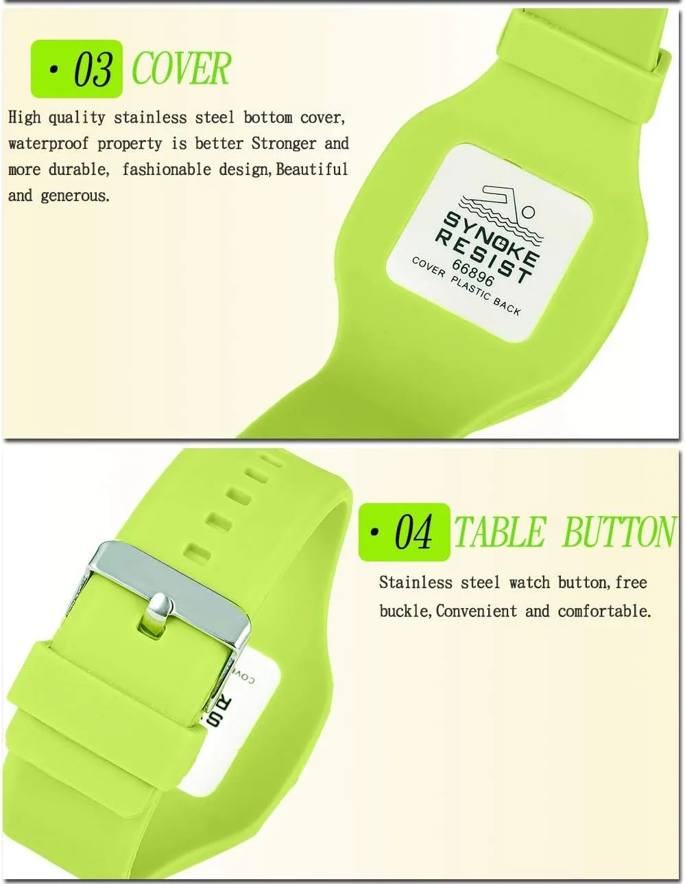 Gosasa Male and Female Digital Sports Watches LED Electron 50m Waterproof Luminous Silicone Watch
