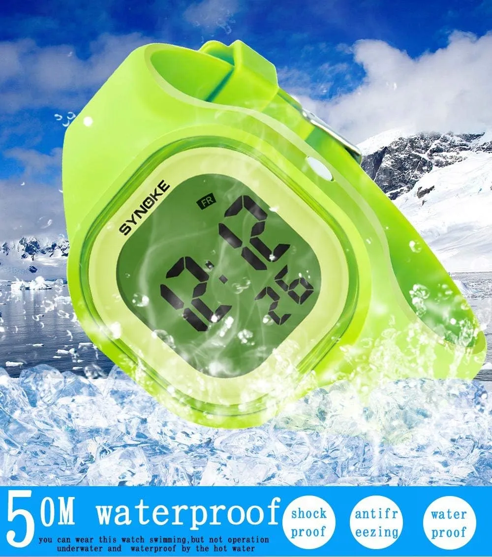 Gosasa Male and Female Digital Sports Watches LED Electron 50m Waterproof Luminous Silicone Watch