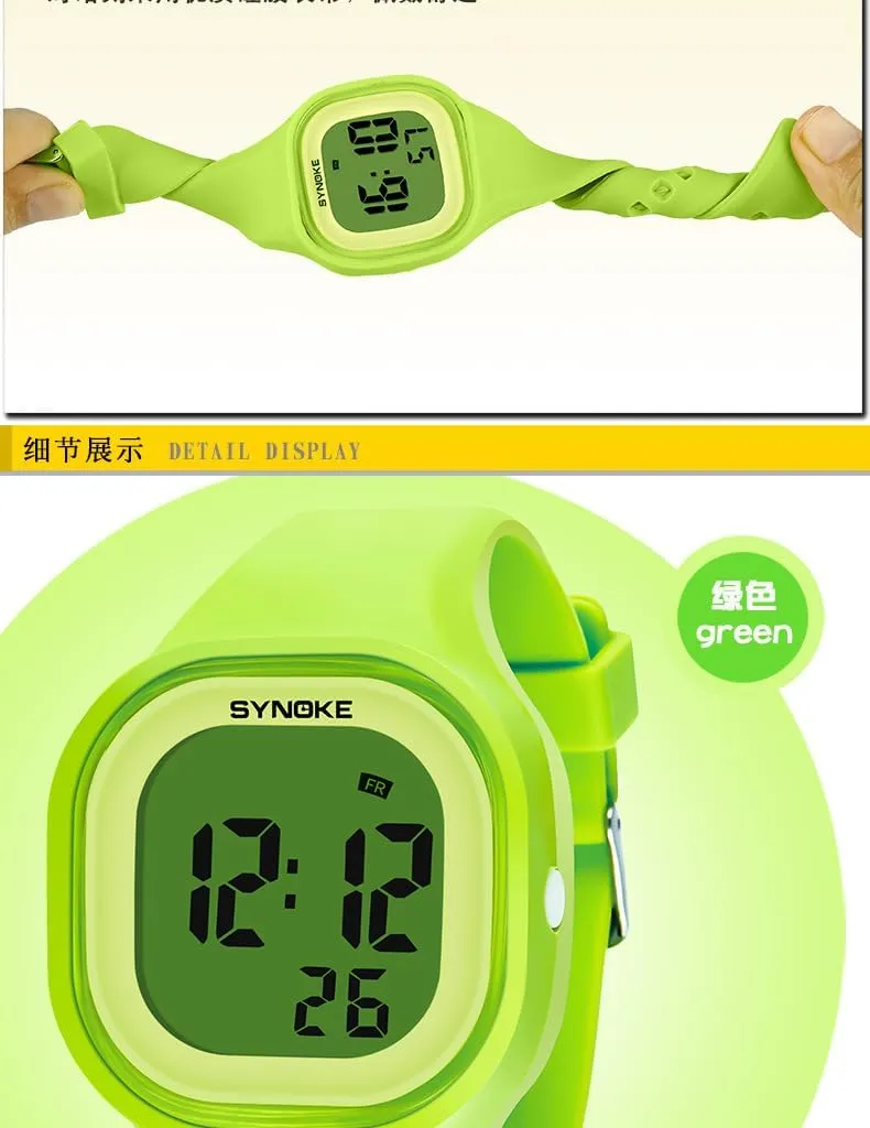 Gosasa Male and Female Digital Sports Watches LED Electron 50m Waterproof Luminous Silicone Watch