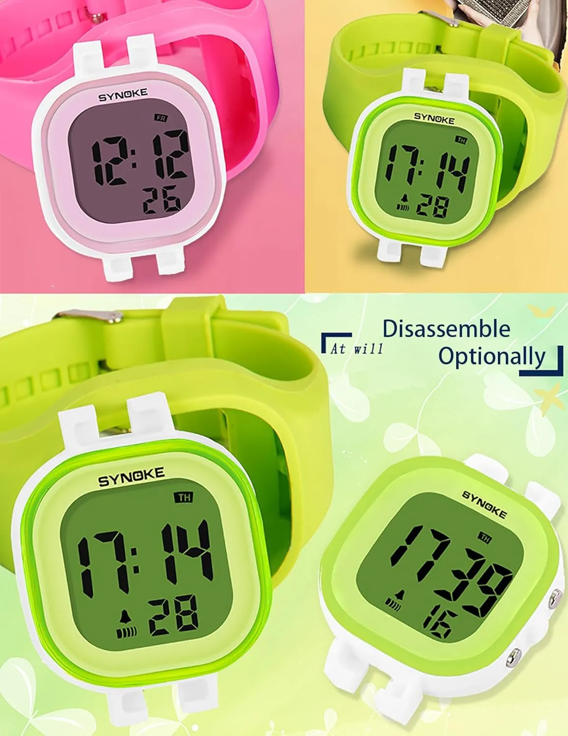Gosasa Male and Female Digital Sports Watches LED Electron 50m Waterproof Luminous Silicone Watch