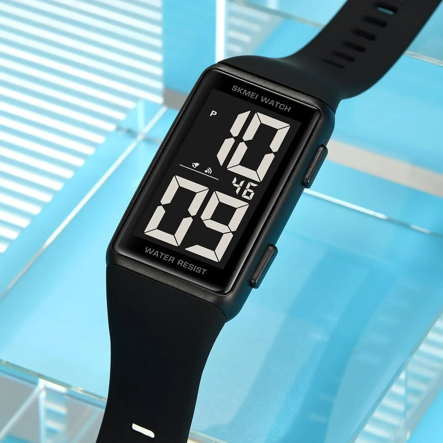 Gosasa Square Men's and Women's Leisure Sports Digital Watch Multifunctional Sports Watch Digital Dial Waterproof LED Watch Fashion Minimalist Design