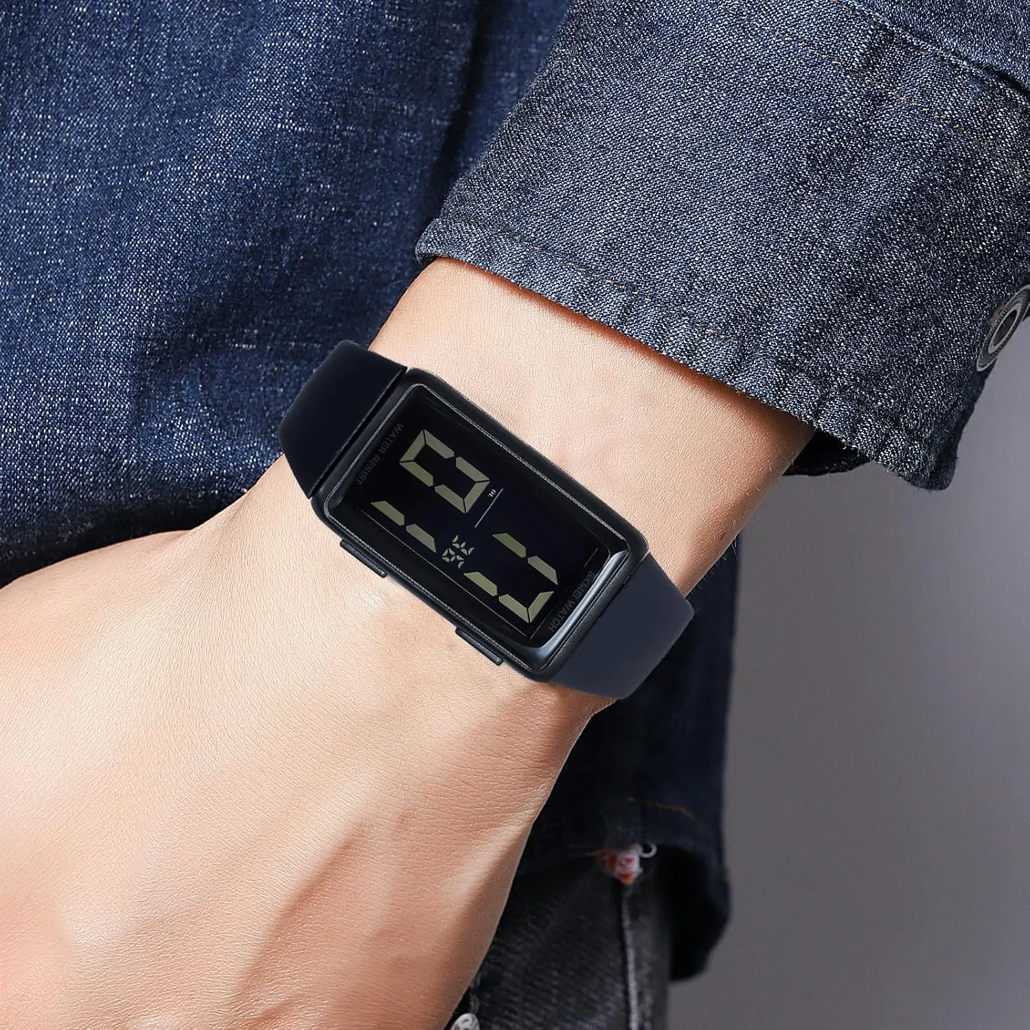 Gosasa Square Men's and Women's Leisure Sports Digital Watch Multifunctional Sports Watch Digital Dial Waterproof LED Watch Fashion Minimalist Design