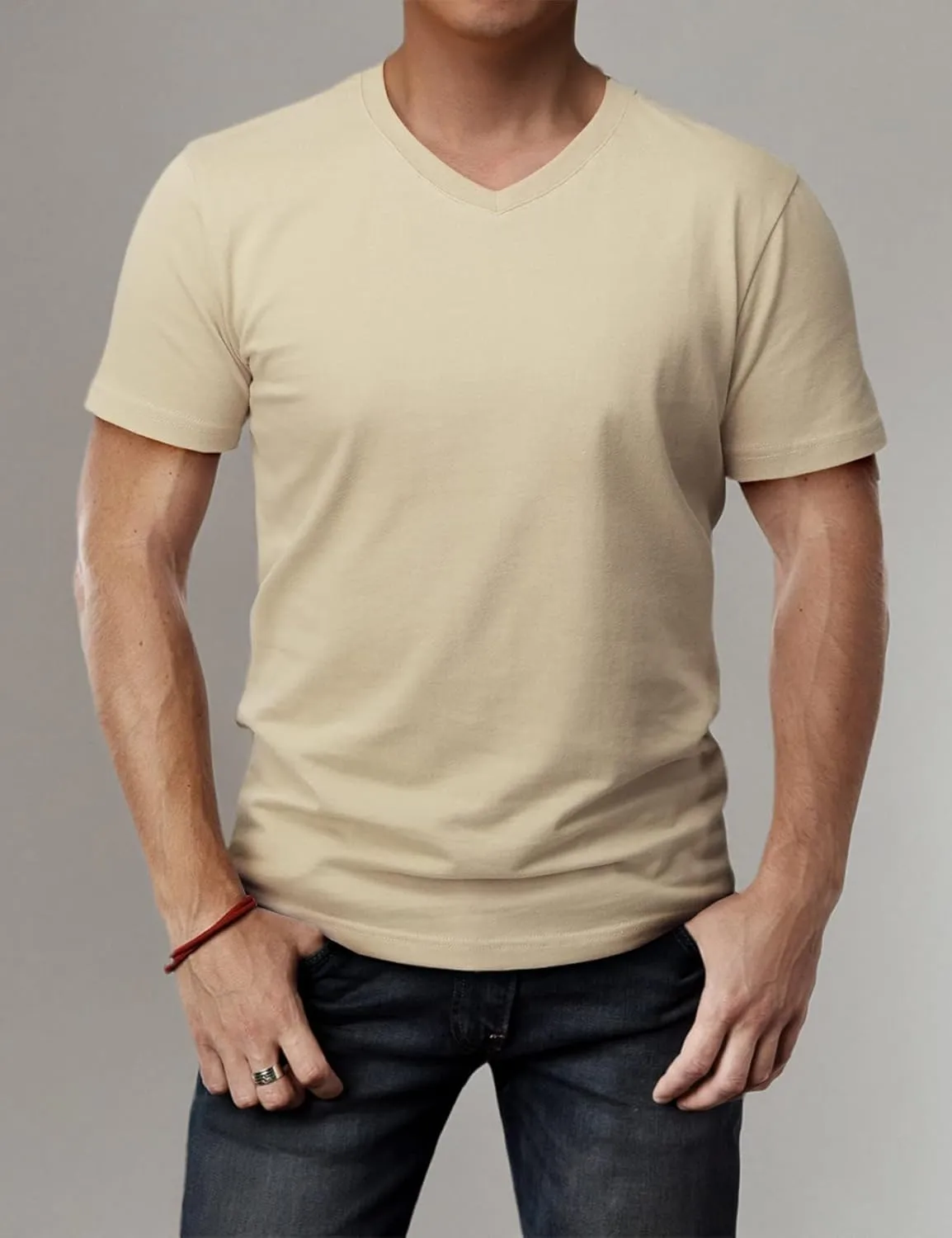 H2H Mens Casual Slim Fit Short Sleeve T-Shirts Soft Lightweight V-Neck/Crew-Neck Size XS to 3XL