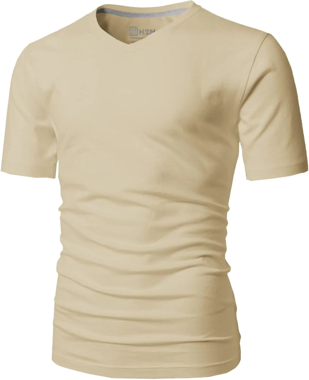 H2H Mens Casual Slim Fit Short Sleeve T-Shirts Soft Lightweight V-Neck/Crew-Neck Size XS to 3XL