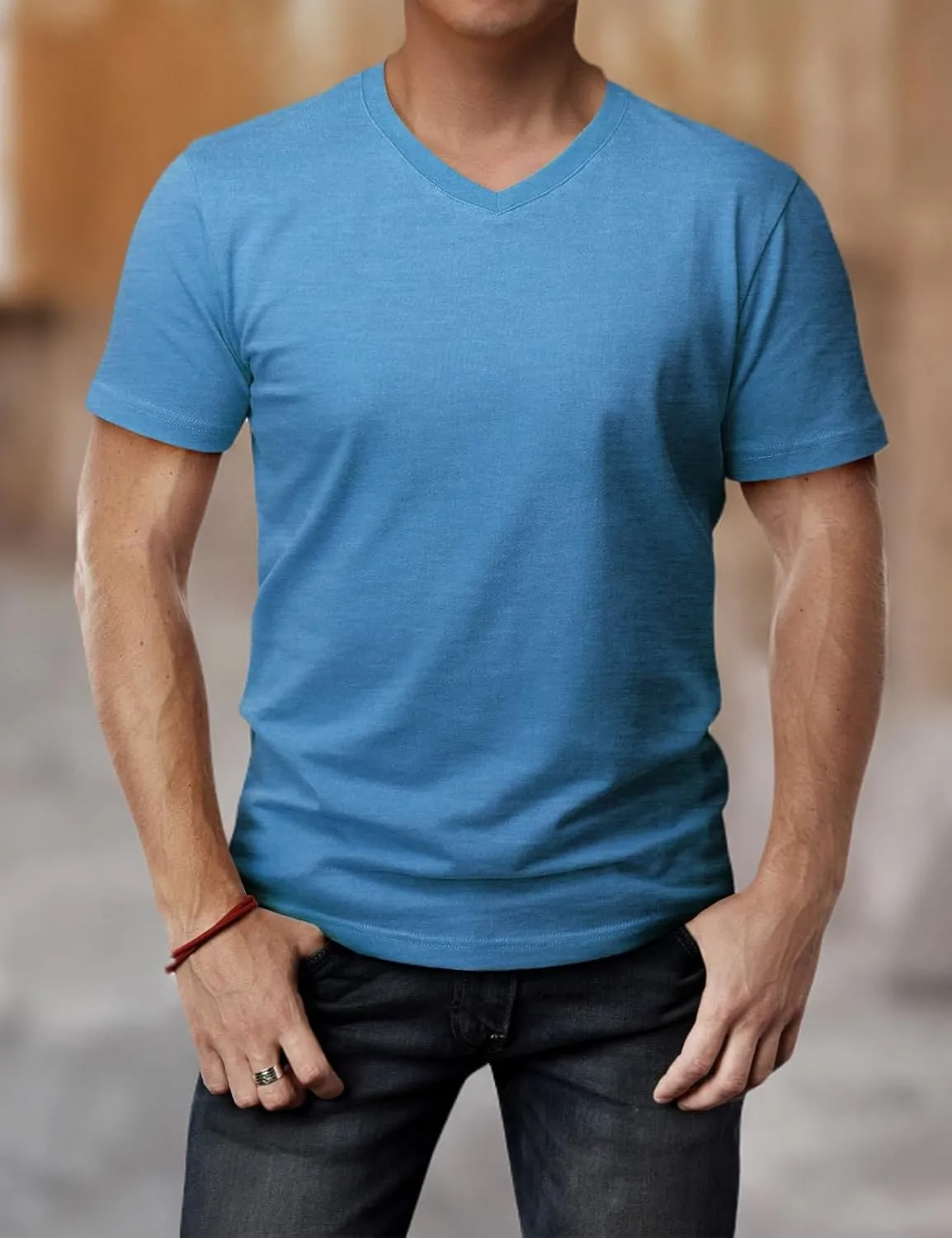 H2H Mens Casual Slim Fit Short Sleeve T-Shirts Soft Lightweight V-Neck/Crew-Neck Size XS to 3XL