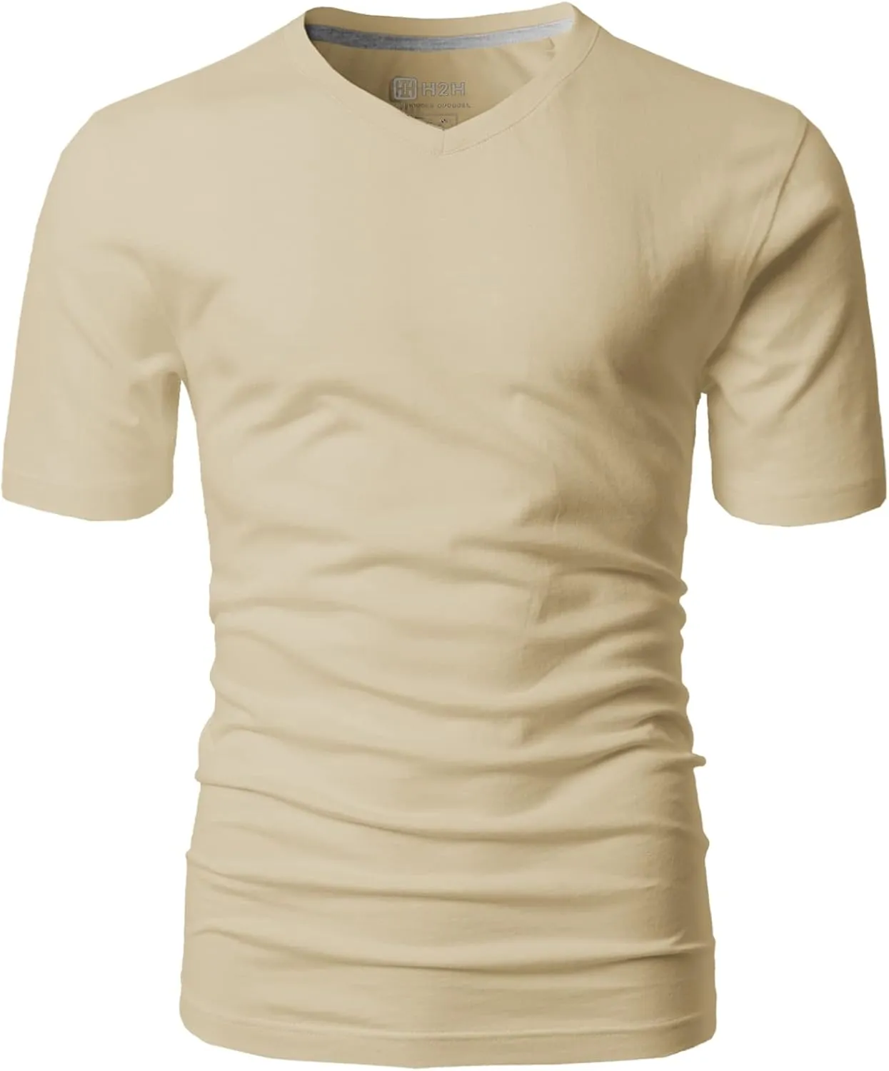 H2H Mens Casual Slim Fit Short Sleeve T-Shirts Soft Lightweight V-Neck/Crew-Neck Size XS to 3XL