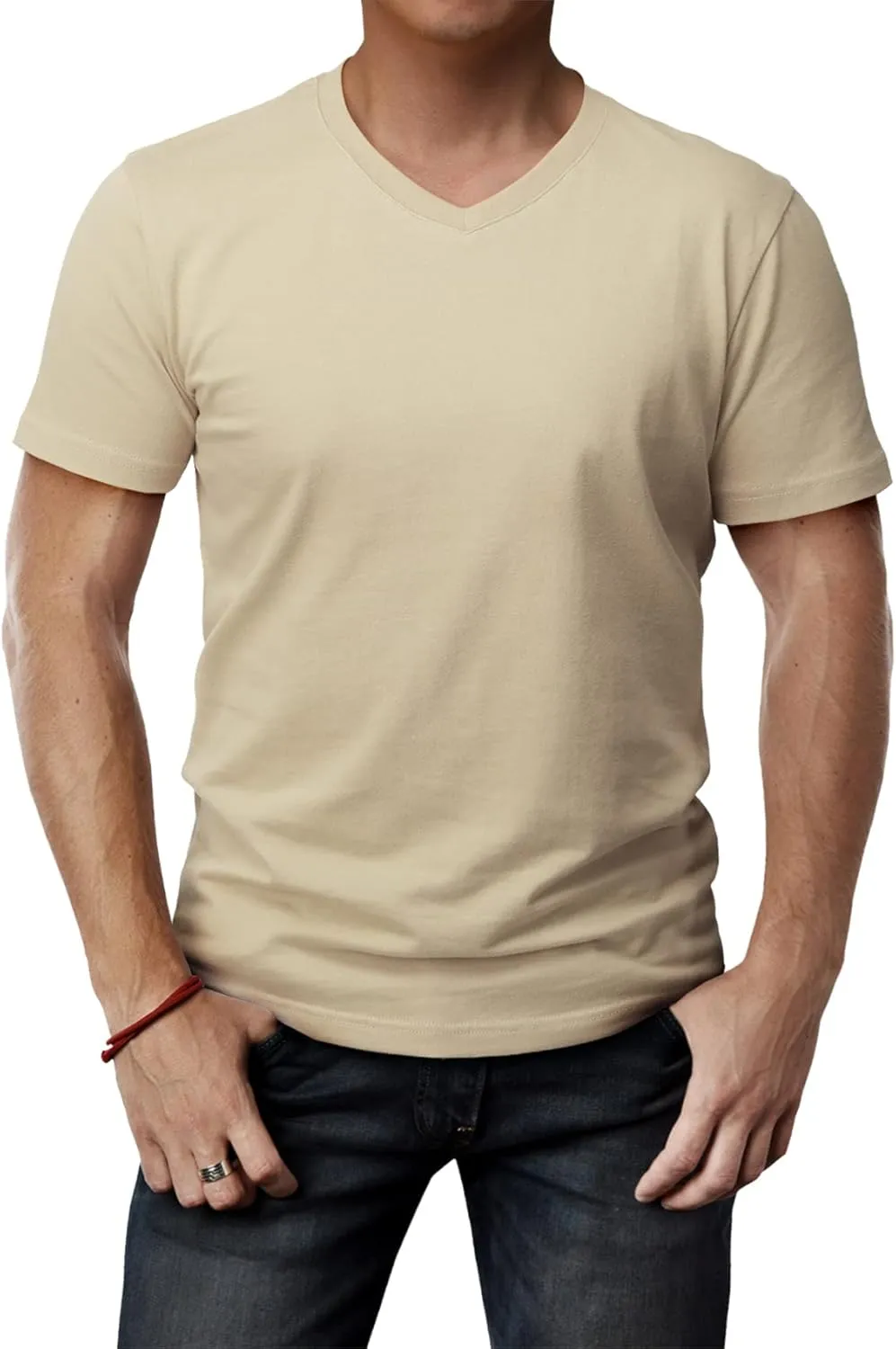 H2H Mens Casual Slim Fit Short Sleeve T-Shirts Soft Lightweight V-Neck/Crew-Neck Size XS to 3XL