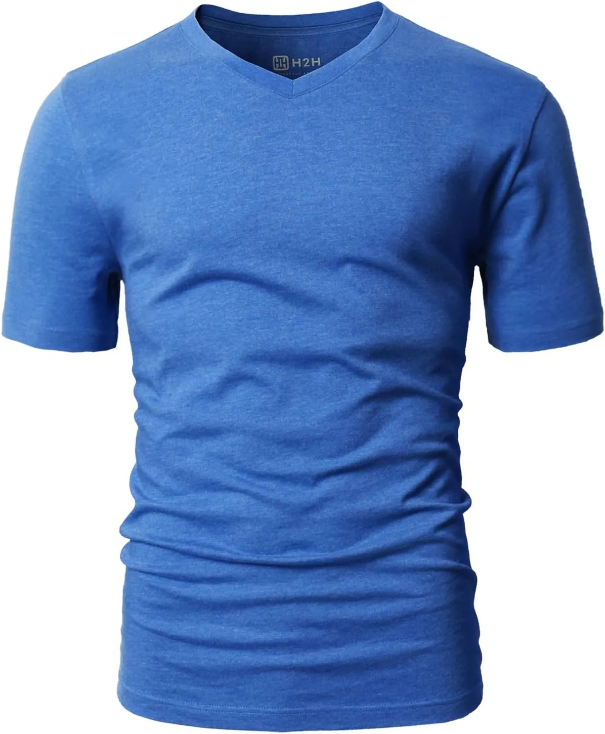 H2H Mens Casual Slim Fit Short Sleeve T-Shirts Soft Lightweight V-Neck/Crew-Neck Size XS to 3XL