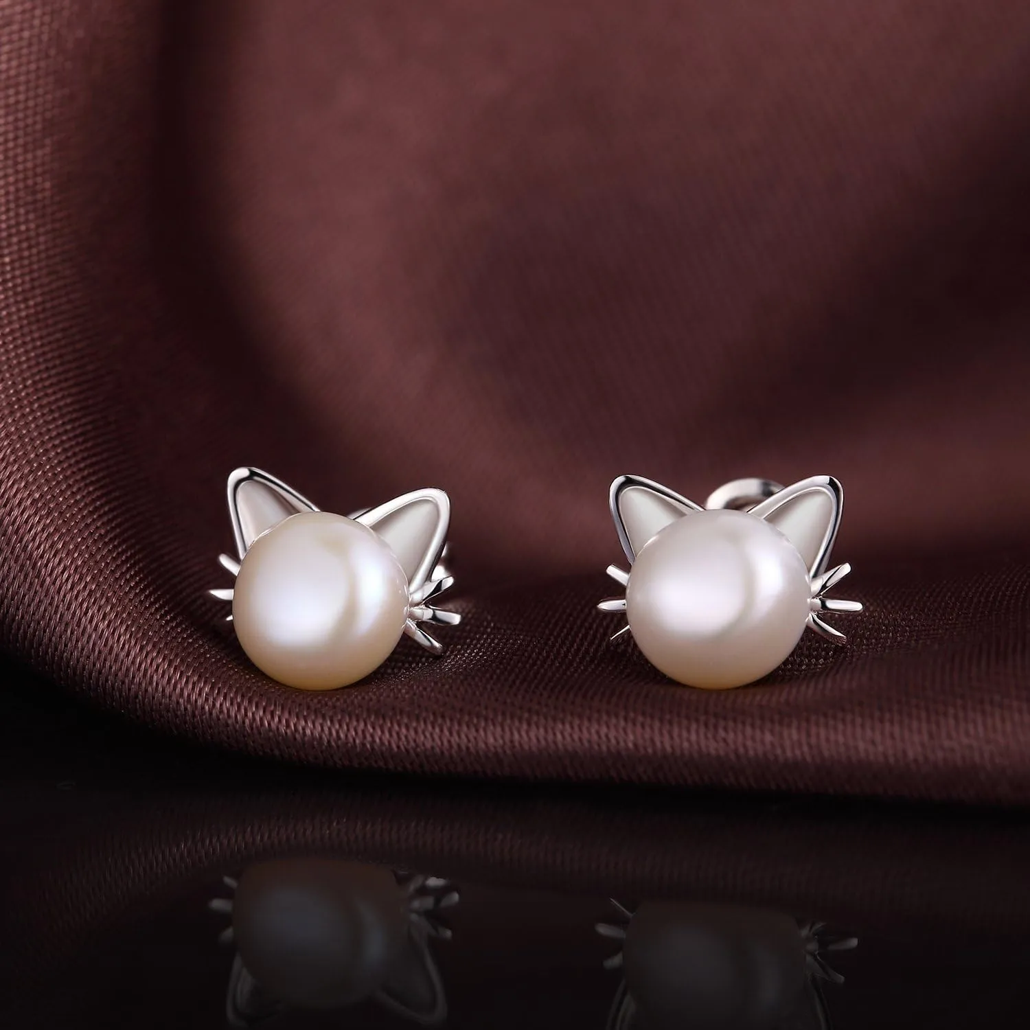 Han han 18K White Gold Plated Pearl Diamond Stud Earrings for Women 925 Sterling Silver Pearl Earrings, Fine Jewelry Gift for Women 8MM-13MM