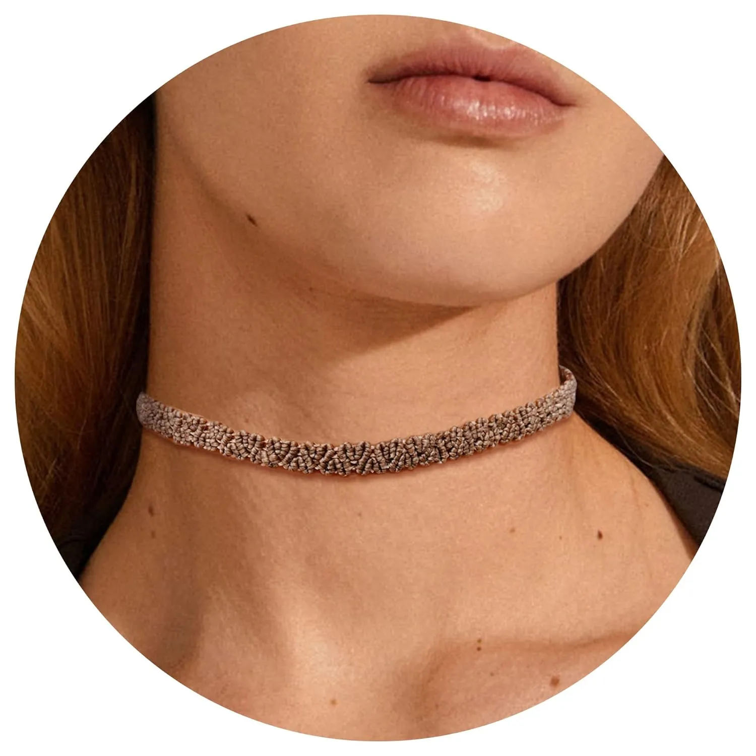 Handmade Choker Necklace Macrame Woven Necklaces for Women Teen Girls Chokers Jewelry Birthday Christmas Gifts for Mom Daughter Wife Adjustable Chokers for Women Braided Collar Necklace