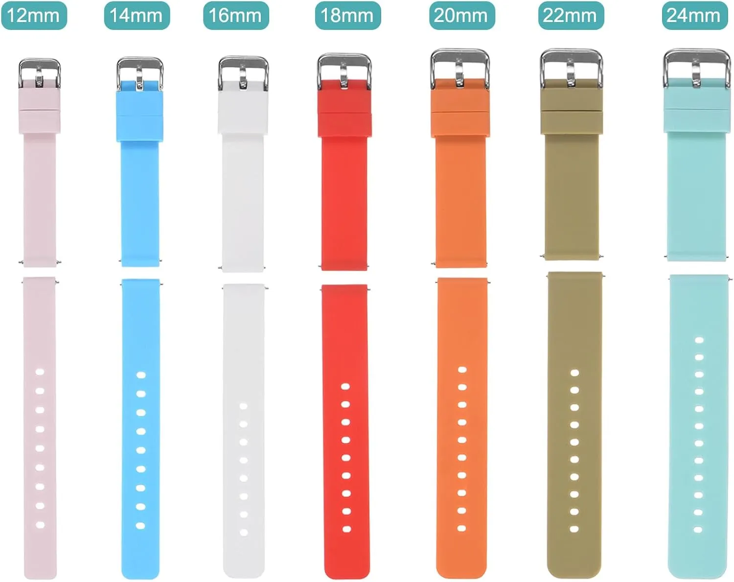 HARFINGTON Silicone Watch Band Quick Release Soft Rubber Replacement Watch Strap with Stainless Steel Buckle for Men Women
