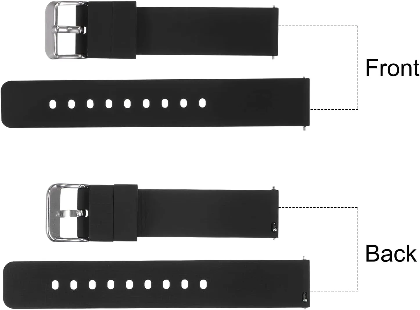 HARFINGTON Silicone Watch Band Quick Release Soft Rubber Replacement Watch Strap with Stainless Steel Buckle for Men Women