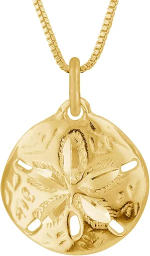 Hawaiian Silver Jewelry Pendant Necklace  18 Inch Sand Dollars Pendant Charm  Premium Sterling Silver Craftsmanship  Modern and Elegant  Comfortable Women Jewelry Necklace