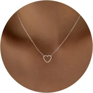 Heart Necklaces for Women, Dainty 14k Gold Necklace Silver Heart Necklace Simple Choker Necklaces for Women Trendy Jewelry Cute Christmas Gifts