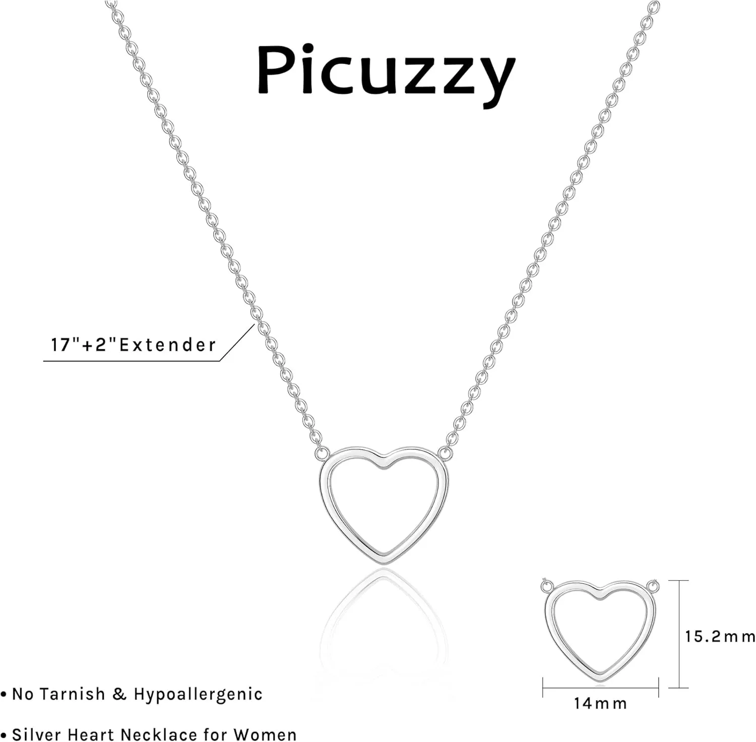 Heart Necklaces for Women, Dainty 14k Gold Necklace Silver Heart Necklace Simple Choker Necklaces for Women Trendy Jewelry Cute Christmas Gifts