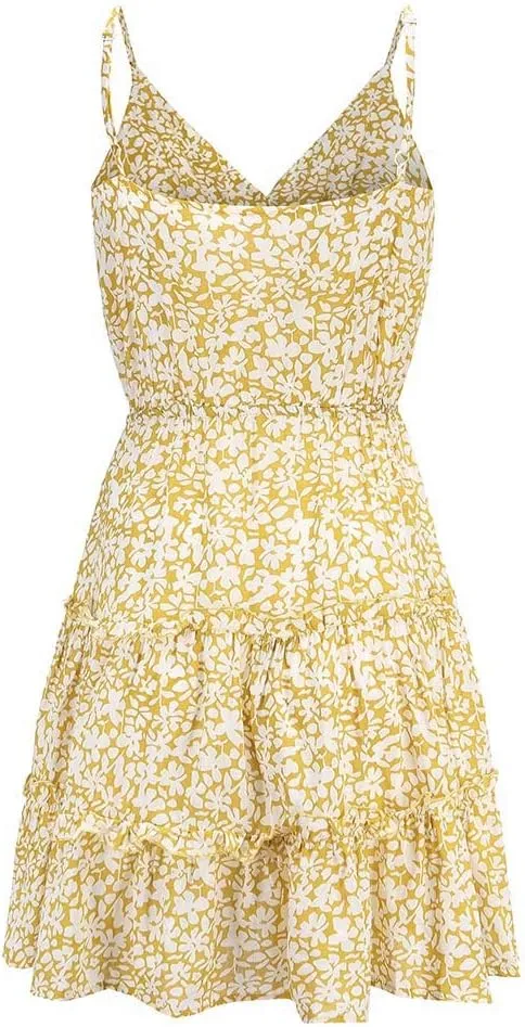 HHmei Women's Sleeveless Casual Solid Off-Shoulder Short Sleeve Bow Printing Princess Mini Dress