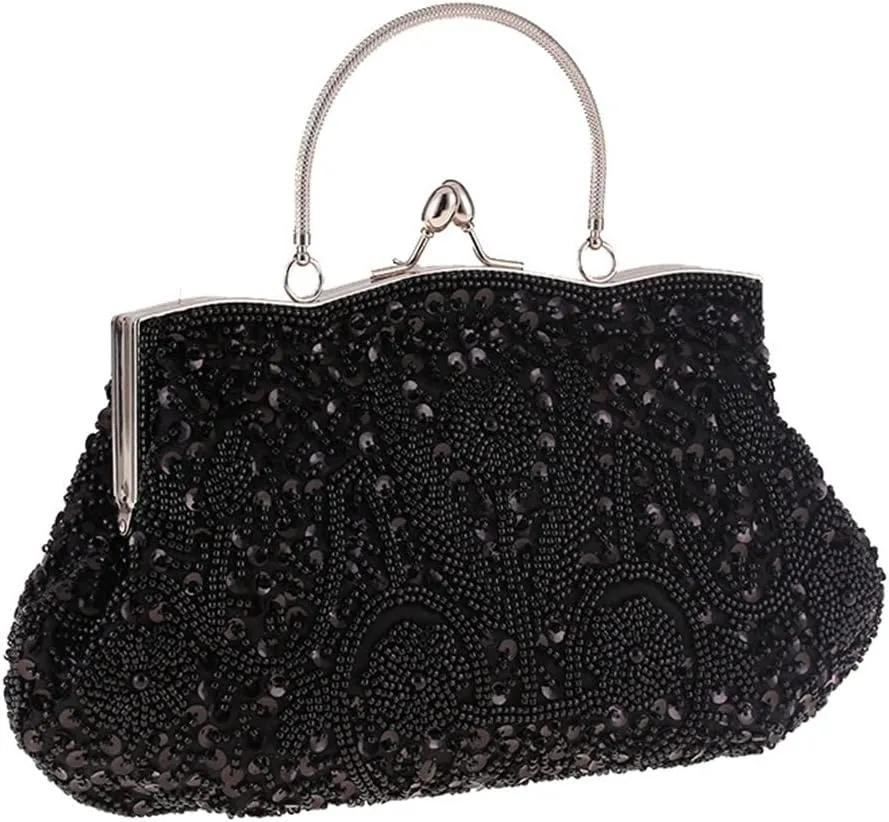 Hollow Out Day Clutch With Handle Flower Ladies Purse Beading Embroidery Party Evening Bags