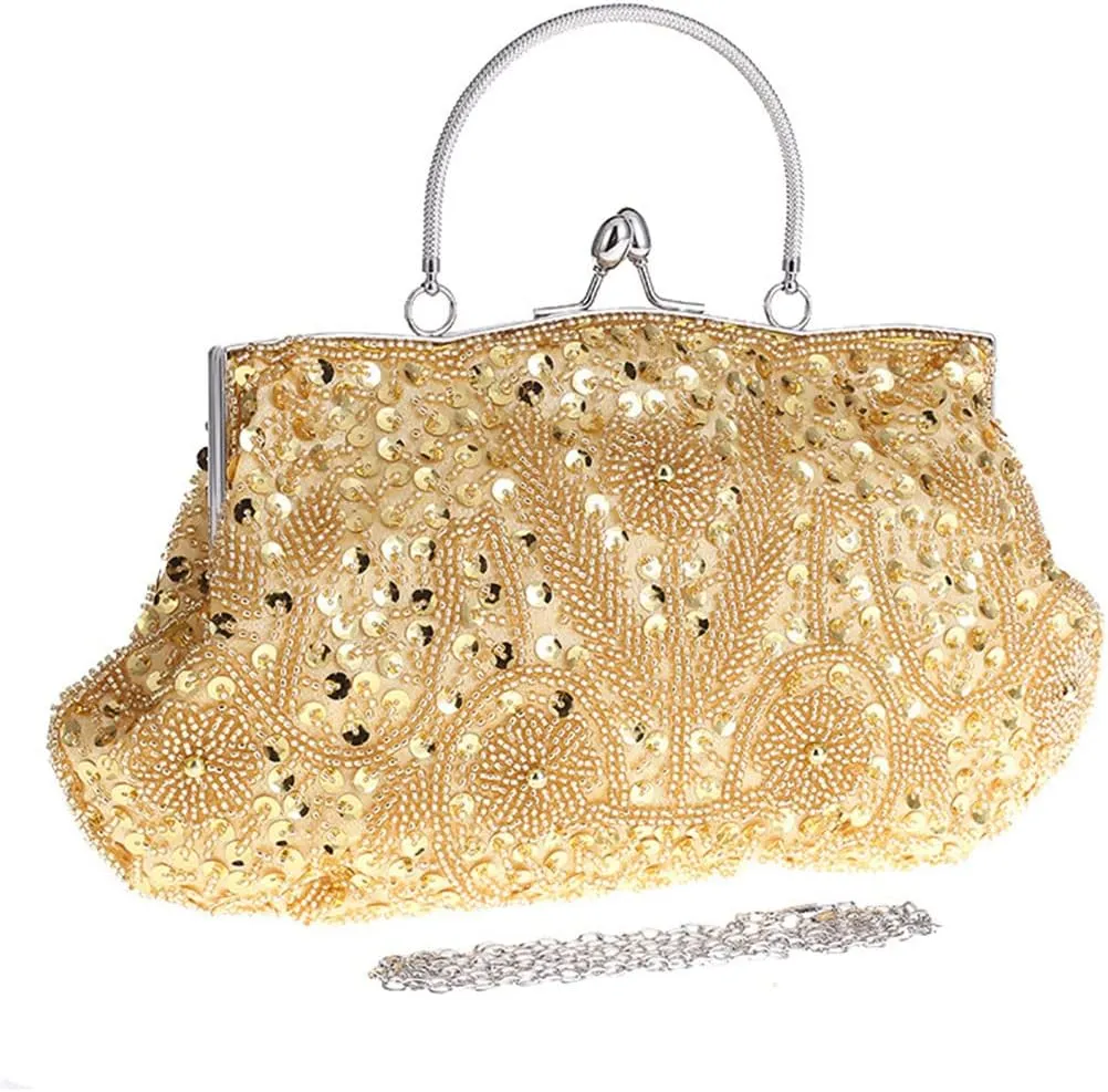 Hollow Out Day Clutch With Handle Flower Ladies Purse Beading Embroidery Party Evening Bags