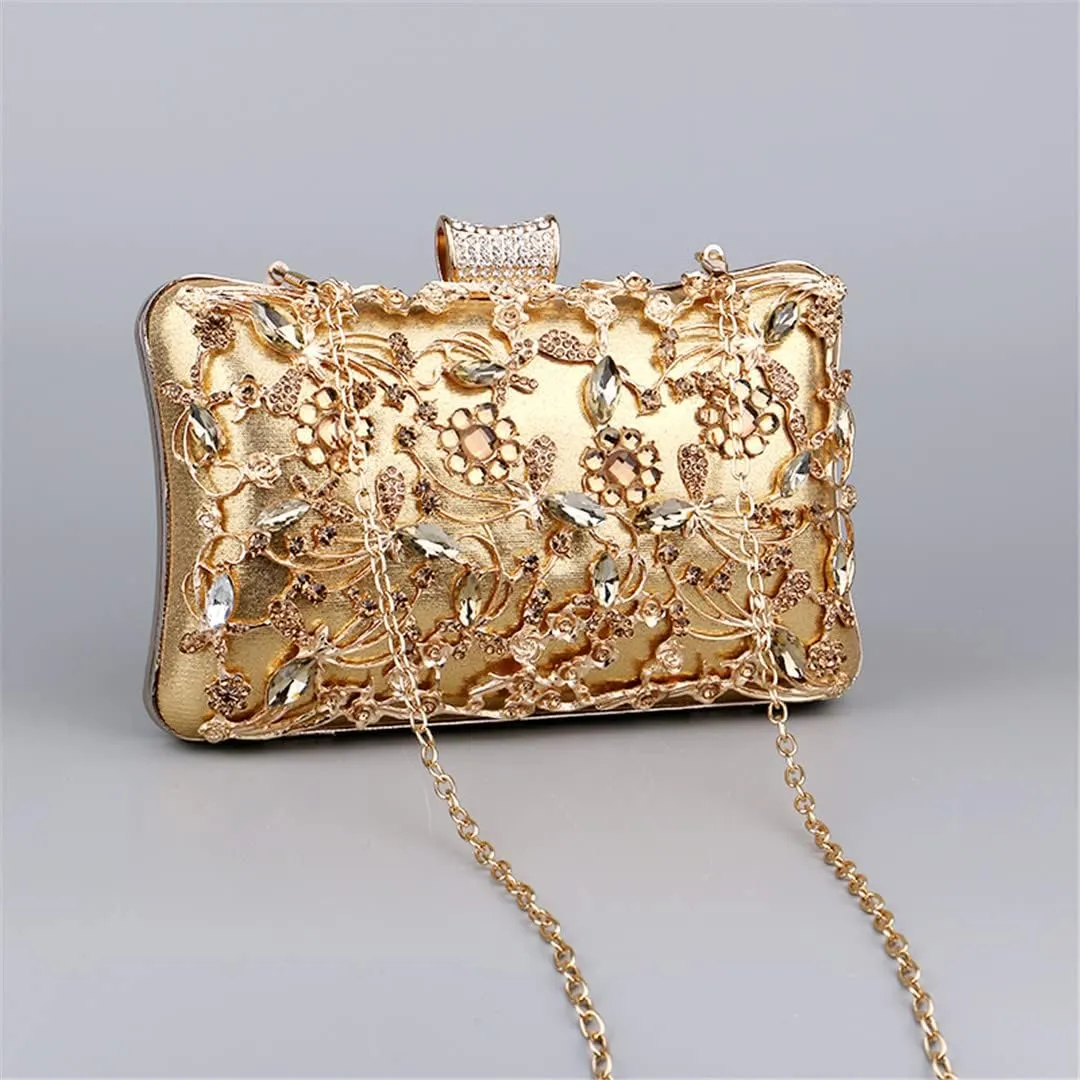Hollow Out Style Evening Bags Party Day Clutch Bag Diamonds Chain Shoulder Handbags Purse