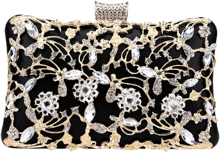 Hollow Out Style Evening Bags Party Day Clutch Bag Diamonds Chain Shoulder Handbags Purse