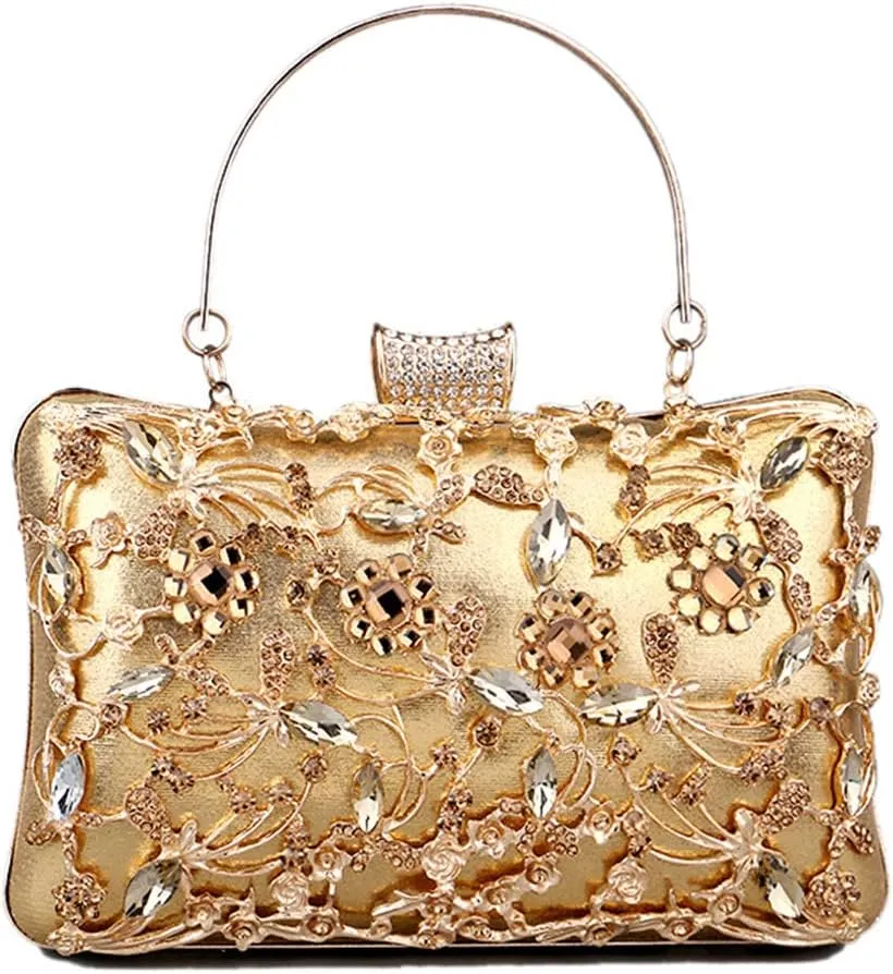 Hollow Out Style Evening Bags Party Day Clutch Bag Diamonds Chain Shoulder Handbags Purse