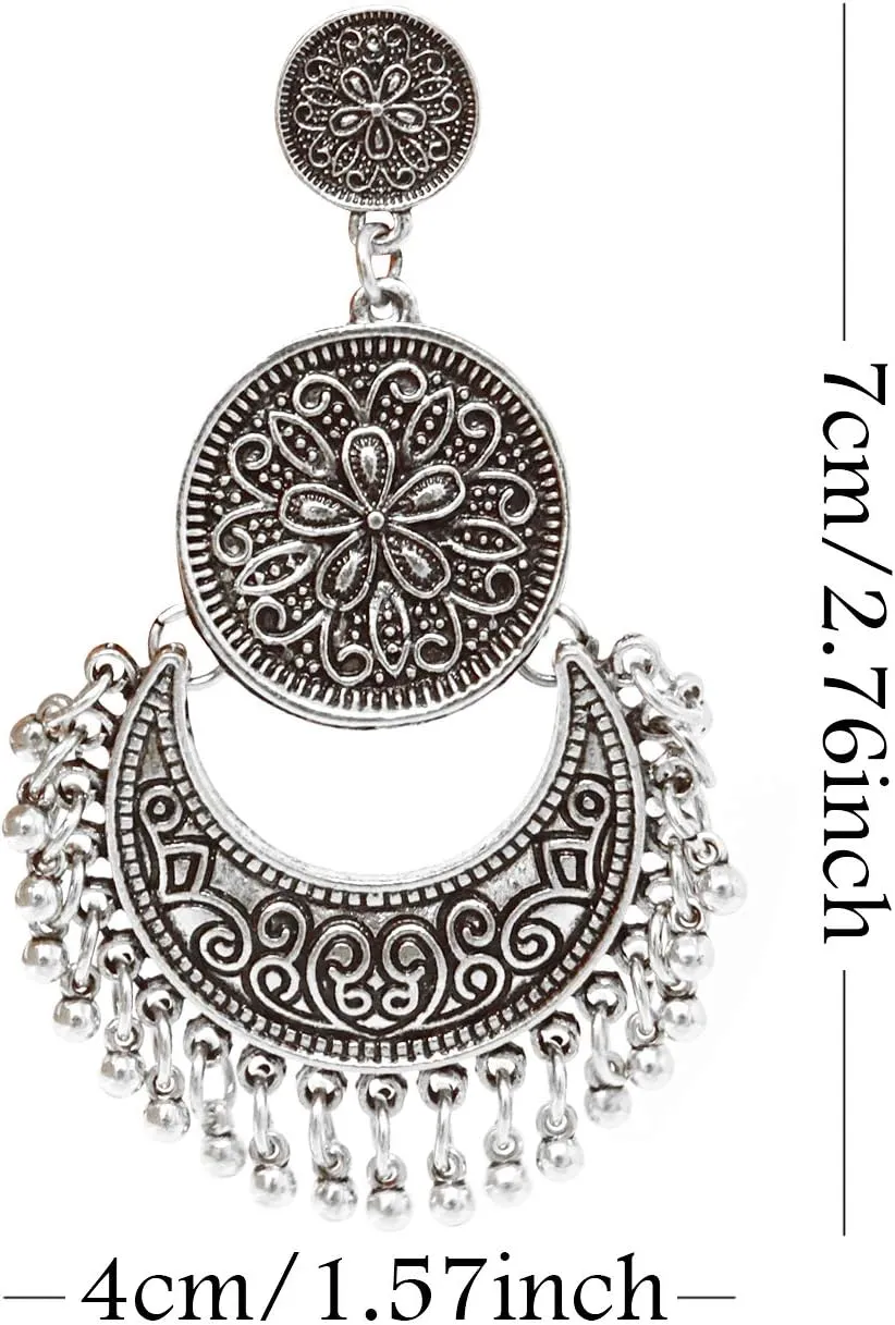 Honbay Bohemian Fashion Earrings National Style Retro Earrings Gypsy Dangle Earrings