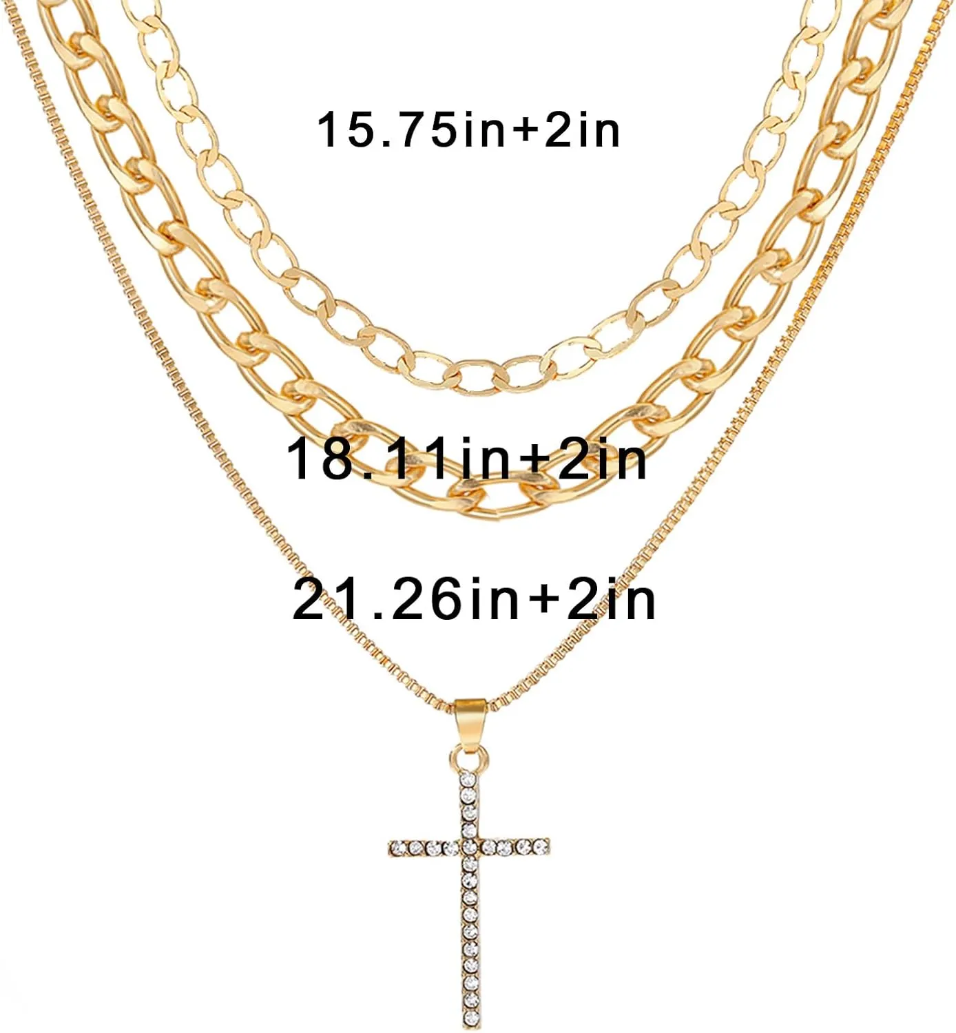 IFKM Layered Gold Choker Necklaces For Women, 14k Gold Plated Pendant Necklace Trendy Dainty Chain Layered Choker Necklaces Fashion Jewelry Gift