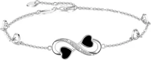 Infinity Ankle Bracelet for Women, 925 Sterling Silver Charm Adjustable Anklet, Large Bracelet Fine Jewelry Mothers Day Gifts White Gold/Rose Gold Plated