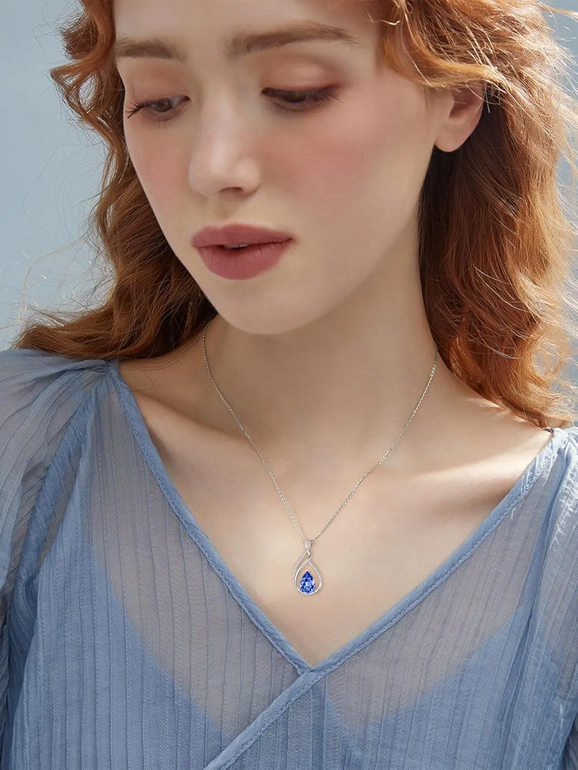 Infinity Birthstone Necklace for Women Wedding Anniversary, Birthday Gift for Wife Mother Her, Birthstone Pendant Jewelry, 18 2 Inch Adjustable Chain