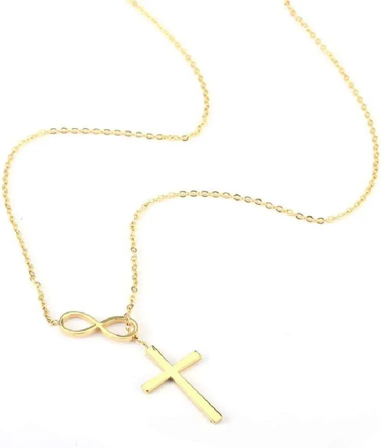 Infinity Cross Necklaces Pendant Women Forever Love Heart Charm Necklace Gift for Grandma Friends Mom Sister Auntie Sister Family Christmas Birthday