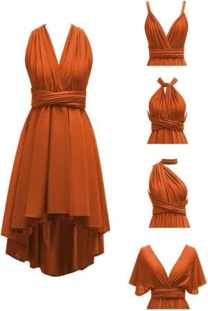 Infinity Dresses for Bridesmaid - High Low Multi-Way Dress - Ruffles Spandex Convertible Dresses - SDD167