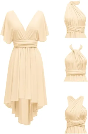 Infinity Dresses for Bridesmaid - High Low Multi-Way Dress - Ruffles Spandex Convertible Dresses - SDD167
