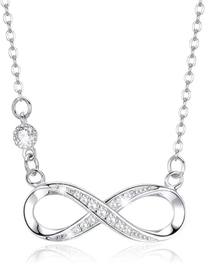 Infinity Necklace for Women 925 Sterling Silver Infinity Pendant Necklace Jewelry