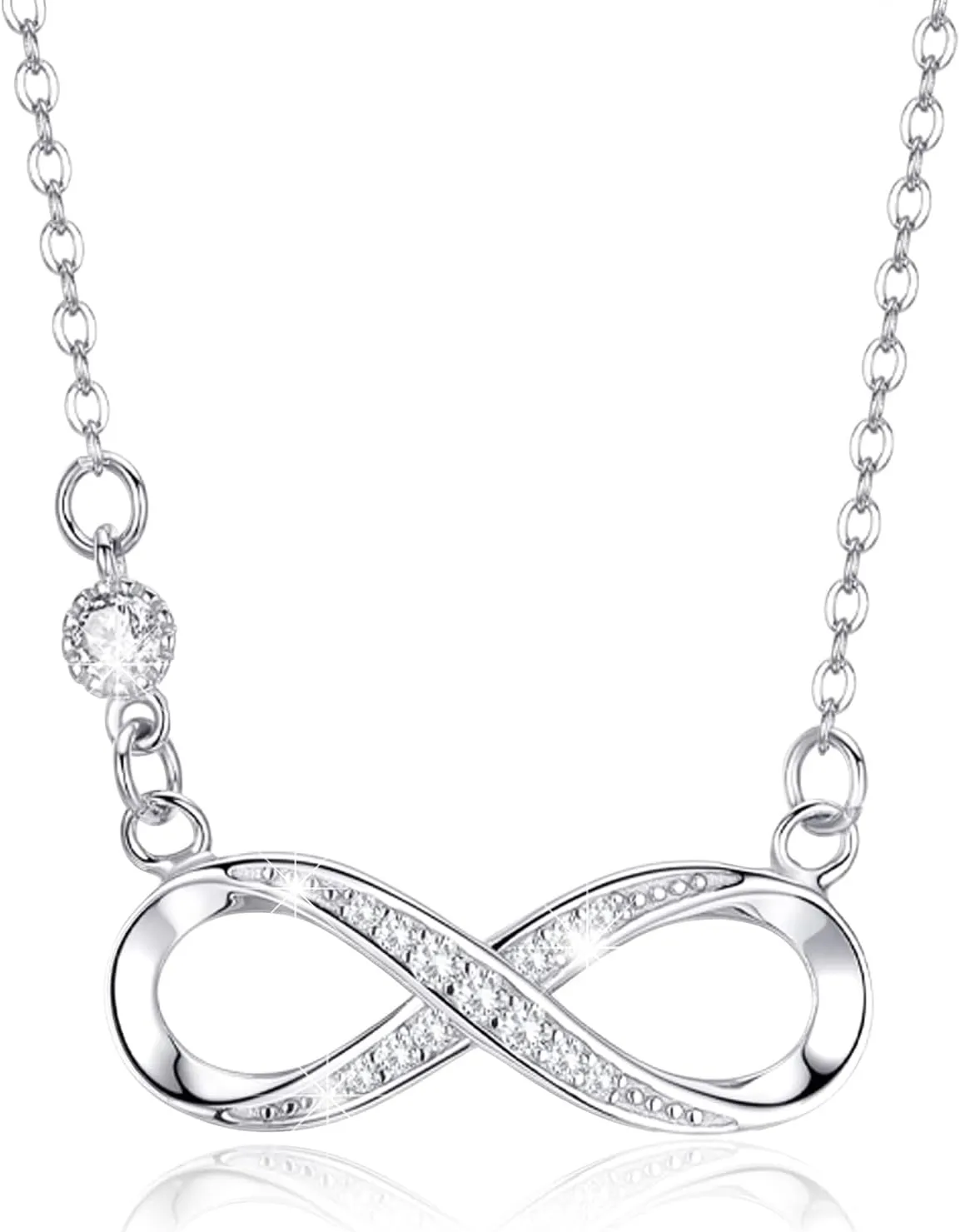 Infinity Necklace for Women 925 Sterling Silver Infinity Pendant Necklace Jewelry