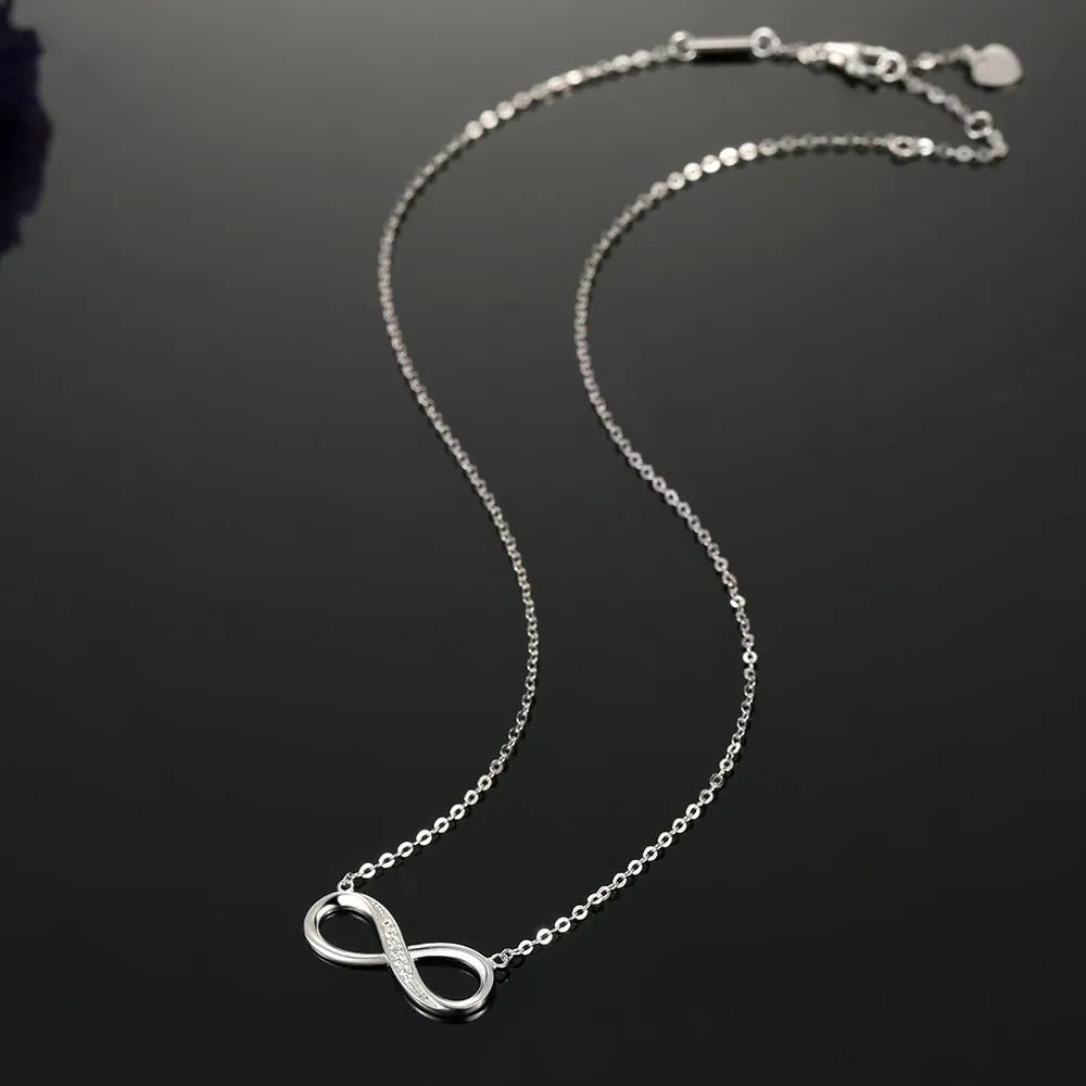 Infinity Pendant Necklace for Women, 925 Sterling Silver Love Heart Necklace Fine Jewelry