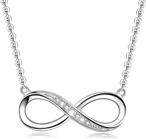 Infinity Pendant Necklace for Women, 925 Sterling Silver Love Heart Necklace Fine Jewelry