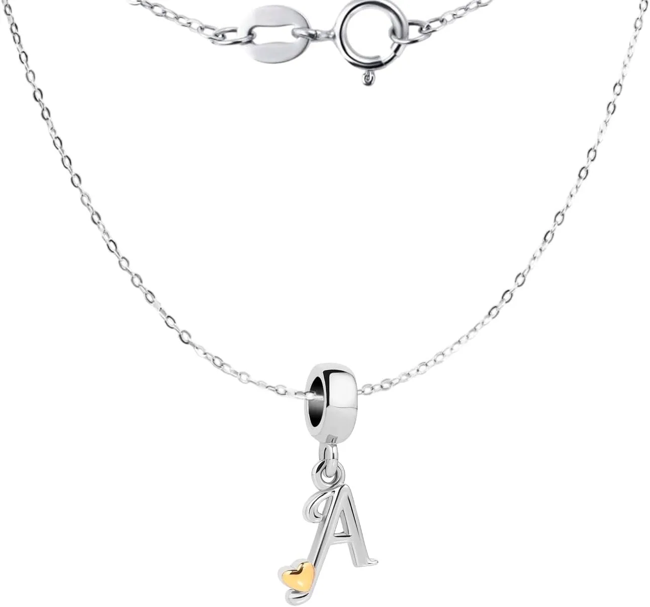 Initial A-Z Letter Charm Compatible with Pandora Charms Bracelets Name Alphabet Dangle Gift Gold Love Heart Family Birthday Anniversary