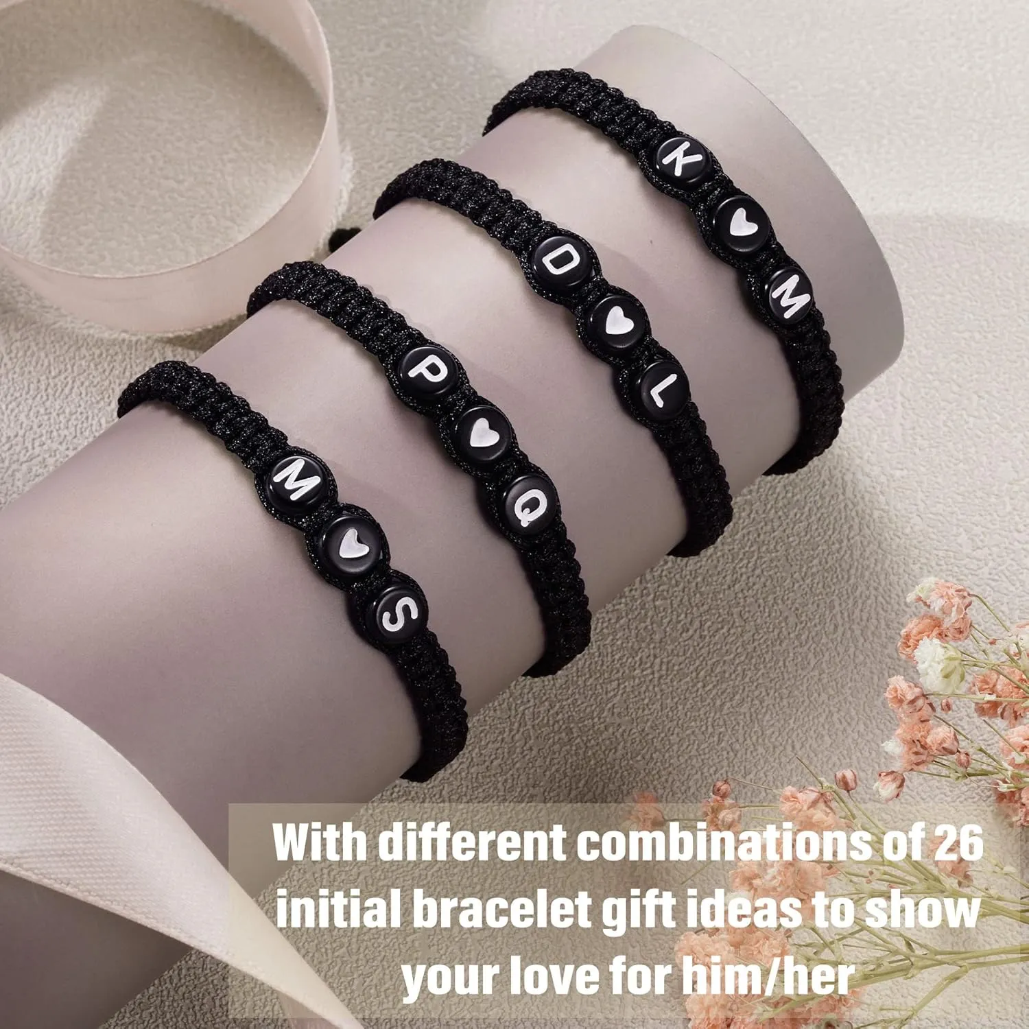 Initial Bracelets for Women Men's Bracelets Gifts for Girlfriend Boyfriend Letter Bracelets I Love You Gifts for Her Him Best Friend Birthday Gift Christmas Jewelry