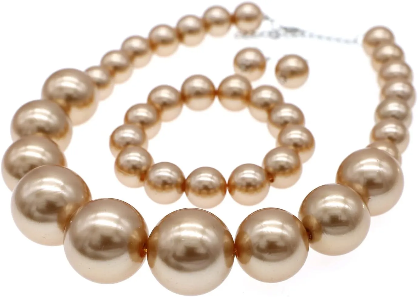 JNF Chunky Big Pearl Necklace for Women Faux Pearls Necklace set Large Beaded Pearl Collar Choker Necklaces Christmas Jewelry