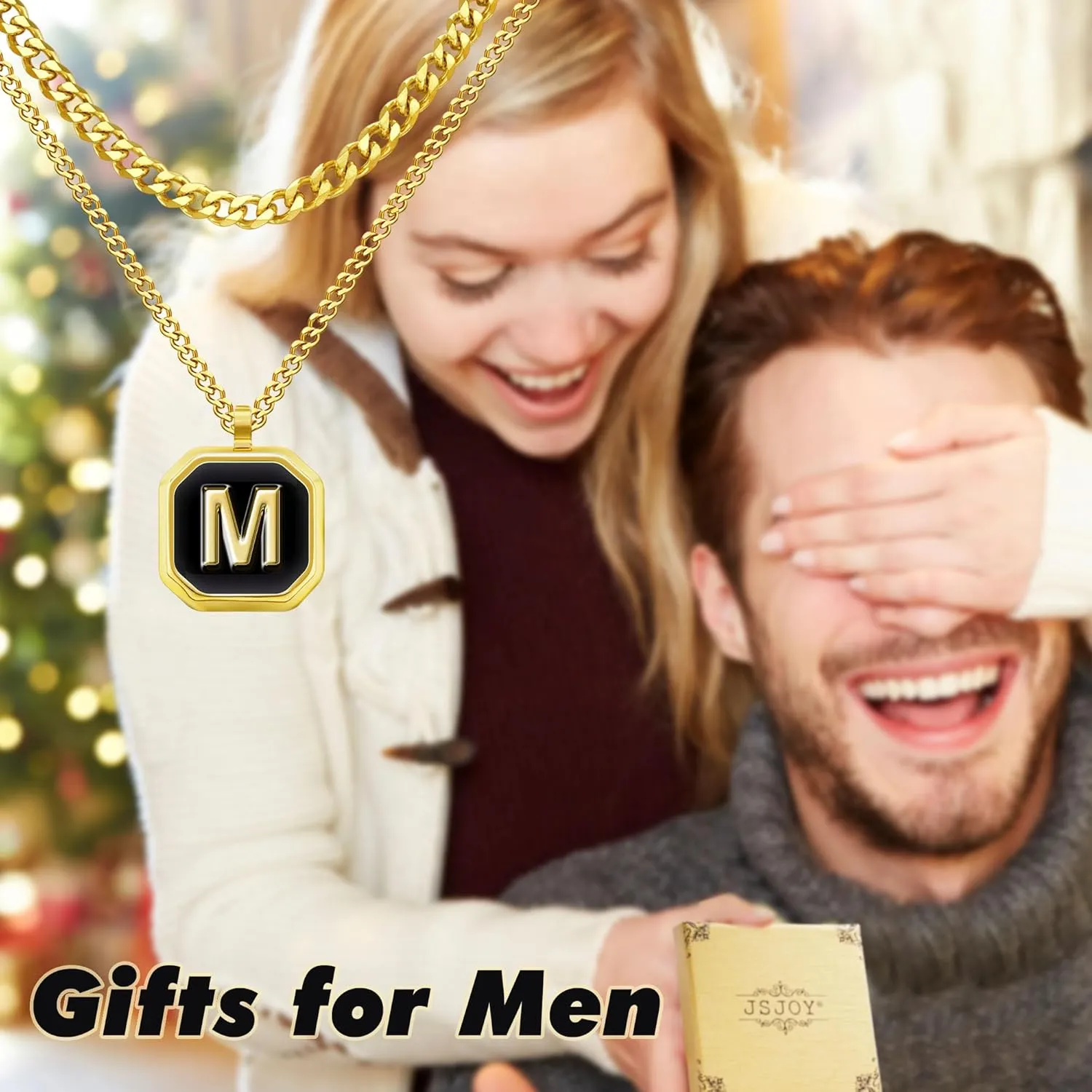 JSJOY Layered Initial Necklaces for Men Rope Chain Letter Initial A-Z Pendant Necklaces Chunky Cuban Chain Choker Graduation Gifts