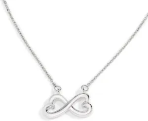 JTV Silver Tone Infinity Heart Pendant Necklace  23 Inch Elegant & Meaningful Jewelry for Women