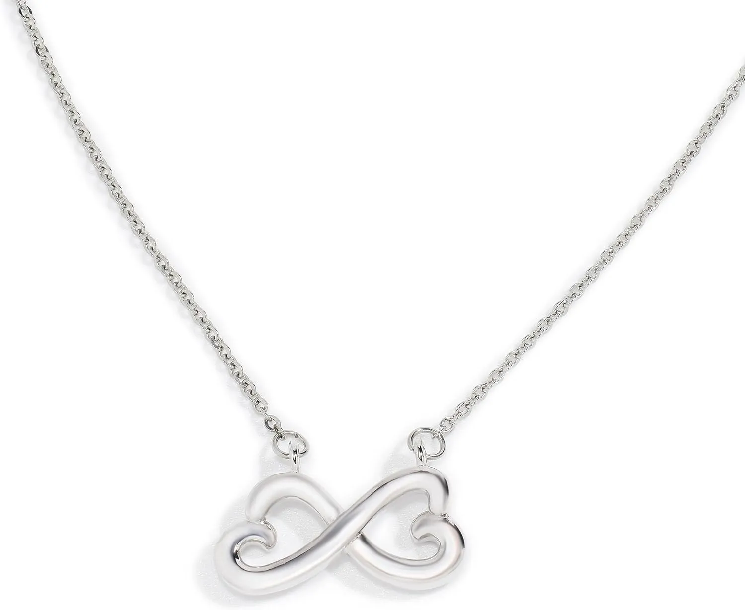 JTV Silver Tone Infinity Heart Pendant Necklace  23 Inch Elegant & Meaningful Jewelry for Women