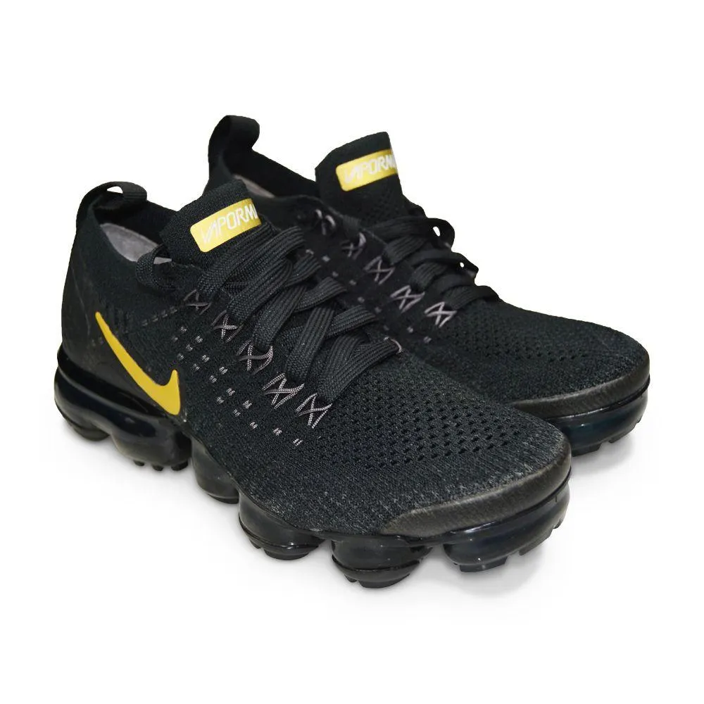 Juniors Womens Nike Air Vapormax Flyknit 2 - 942843 012 - Black Metallic Gold