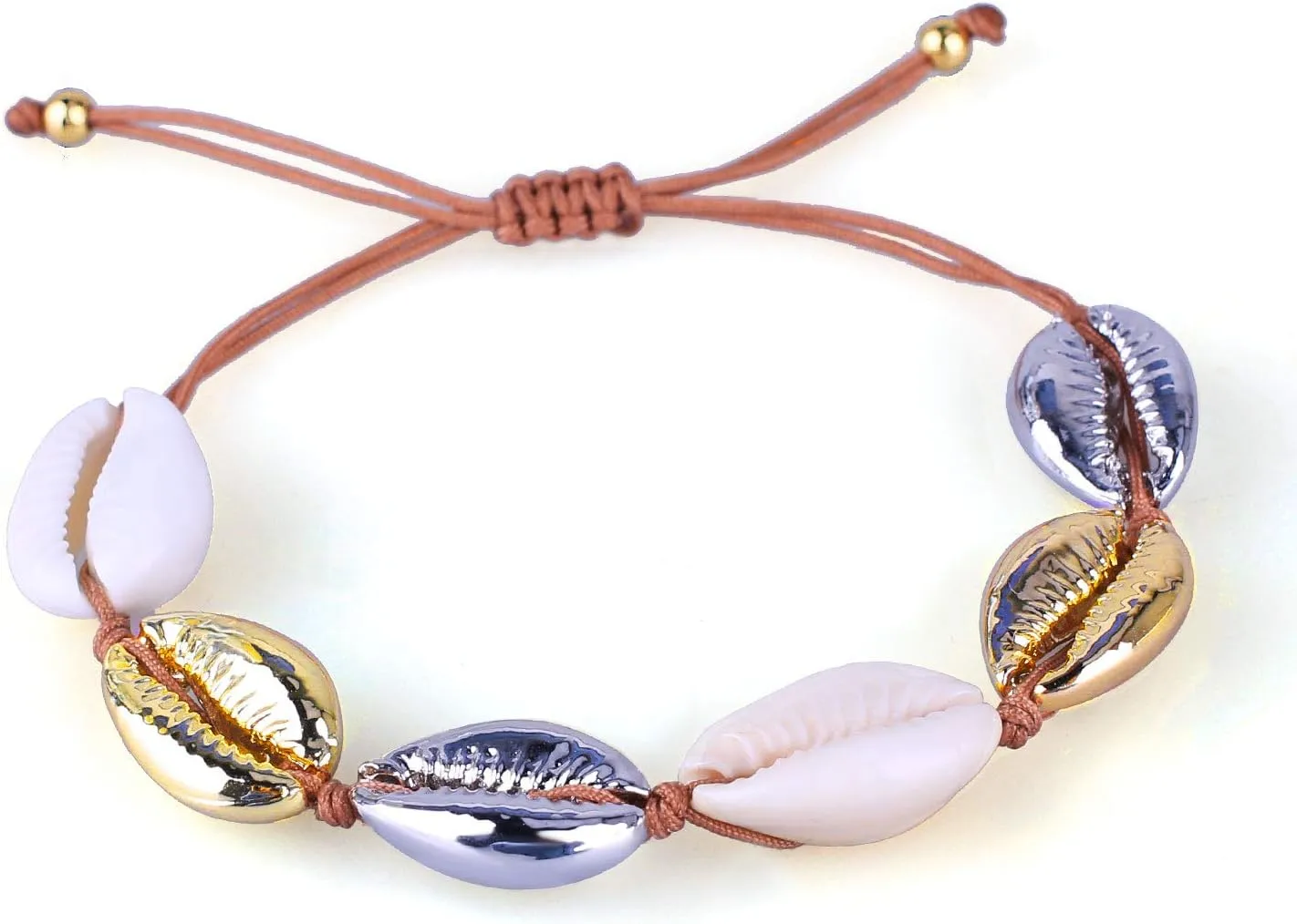 KELITCH Gold Sea Shell Bracelet Handmade Boho Cowry Beads Charm Bracelets Women Beach Jewelry