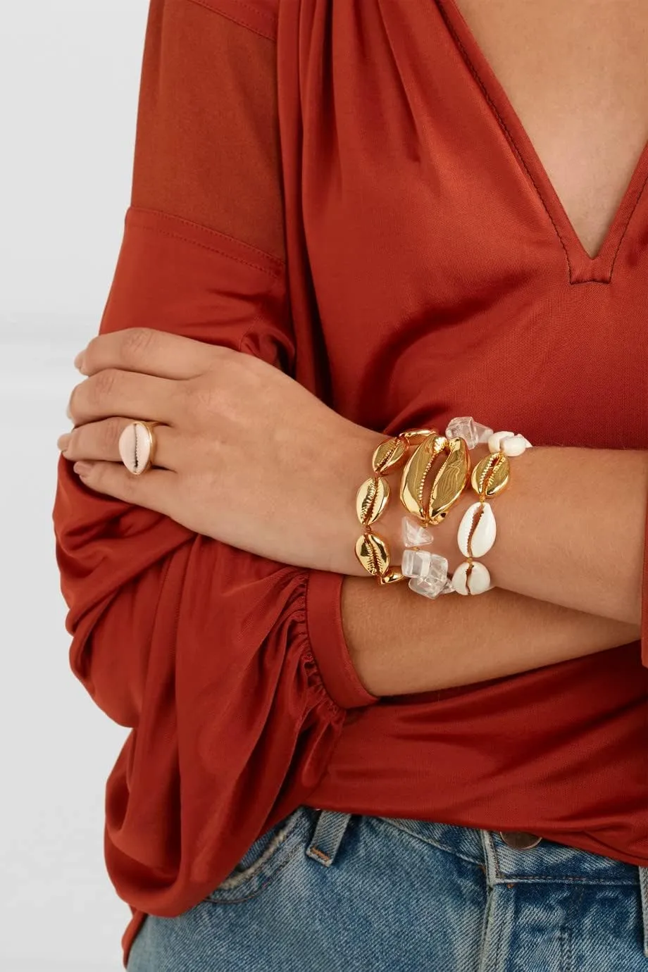 KELITCH Gold Sea Shell Bracelet Handmade Boho Cowry Beads Charm Bracelets Women Beach Jewelry