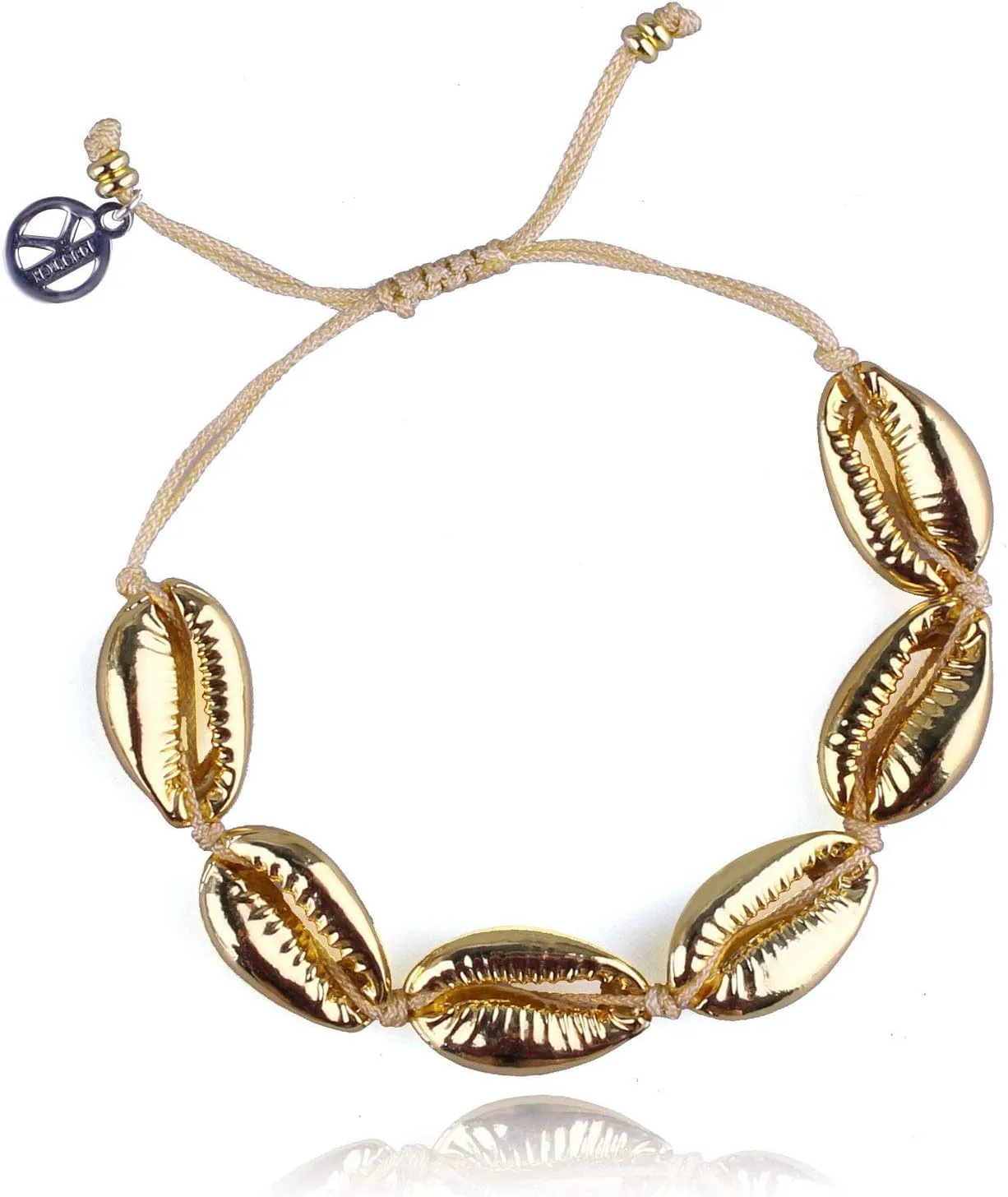 KELITCH Gold Sea Shell Bracelet Handmade Boho Cowry Beads Charm Bracelets Women Beach Jewelry