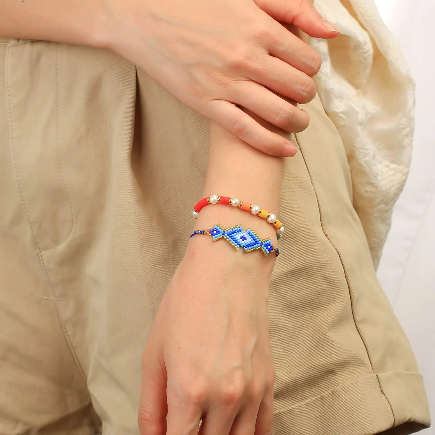 KELITCH New Shell Pearl Bracelets Boho Colorful Miyuki Beads Friendship Bracelets Women Charm Bracelet