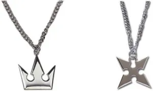 Kingdo Heart Sora's Crown & Roxas's Cross Necklaces